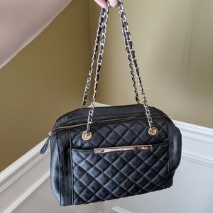 Roomy, faux leather quilted bag